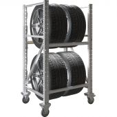 Стеллаж металлический MS Pro 1350/781x606 передвижной для хранения 4 шин