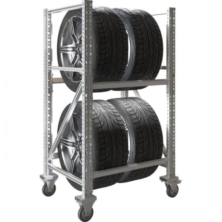 Стеллаж металлический MS Pro 1350/781x606 передвижной для хранения 4 шин Стеллаж металлический MS Pro 1350/781x606 передвижной для хранения 4 шин