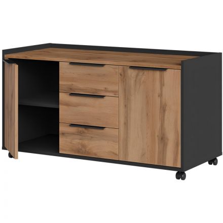 Тумба выкатн. Easy Loft Director 241T006 1170x500x635 дуб натуральн/графит