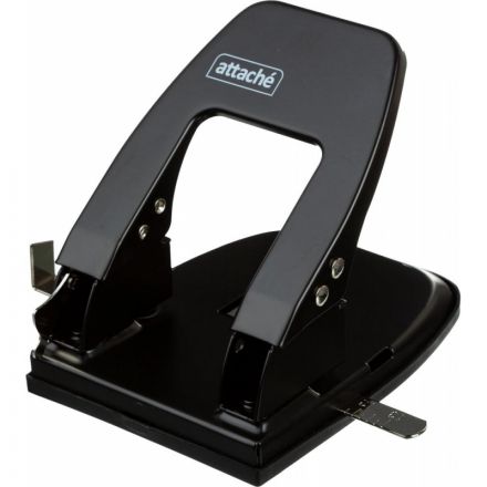 Дырокол Attache до 30 листов, с линейкой, цвет черный