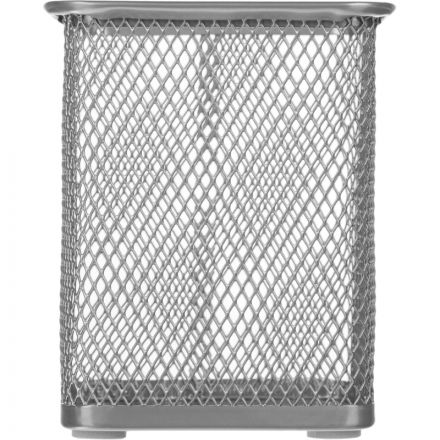 Подставка для письменных принадлежностей Attache (квадратная, 80х80х98 мм, металлическая сетка, серебро)