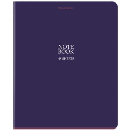 Тетрадь А5, 48 л., BRAUBERG, скоба, клетка, SoftTouch, "NoteBookMono", (микс в спайке), 405325