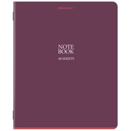 Тетрадь А5, 48 л., BRAUBERG, скоба, клетка, SoftTouch, "NoteBookMono", (микс в спайке), 405325