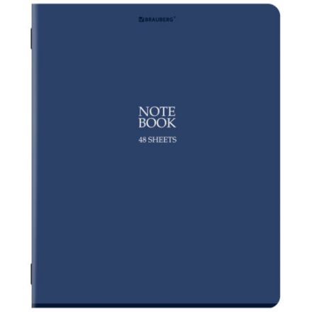 Тетрадь А5, 48 л., BRAUBERG, скоба, клетка, SoftTouch, "NoteBookMono", (микс в спайке), 405325