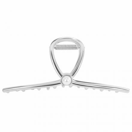 Краб для волос 11 см, с жемчужинкой, серебристый, MONTE VITA (МОНТЕ ВИТА), 457017