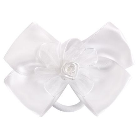 Бант для волос 8х10 см, 10х12 см, 8 см на резинке, белый, АССОРТИ, MONTE VITA (МОНТЕ ВИТА), 457117