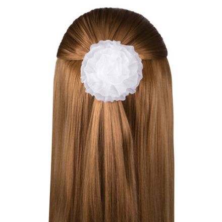 Бант для волос 8х10 см, 10х12 см, 8 см на резинке, белый, АССОРТИ, MONTE VITA (МОНТЕ ВИТА), 457117