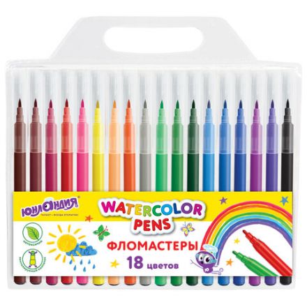 Фломастеры ЮНЛАНДИЯ 18 цветов "КЛАССНЫЕ!", вентилируемый колпачок, ПВХ, 152479