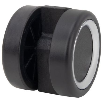 Колеса (ролики) BRABIX для кресла, прорезиненные, ХРОМ, d 60 мм, КОМПЛЕКТ 5 шт., шток d 11 мм, черные, короб, 533089