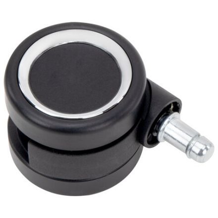 Колеса (ролики) BRABIX для кресла, прорезиненные, ХРОМ, d 60 мм, КОМПЛЕКТ 5 шт., шток d 11 мм, черные, короб, 533089