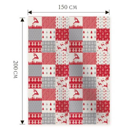 Плед новогодний 150х200 см, "Лоскутки", полиэстер, 210 г/м2, ЗОЛОТАЯ СКАЗКА, 592531