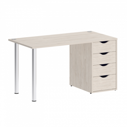Home Office Стол письменный VR.SP-3-138.4 Денвер светлый/Хром опоры 1380*720*750