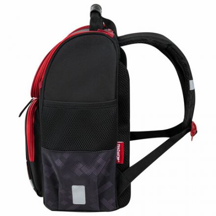 Ранец ПИФАГОР BASIC, 1 отделение, 3 кармана, эргономичная спинка, "Rocket car", 35х28х18 см, 271374