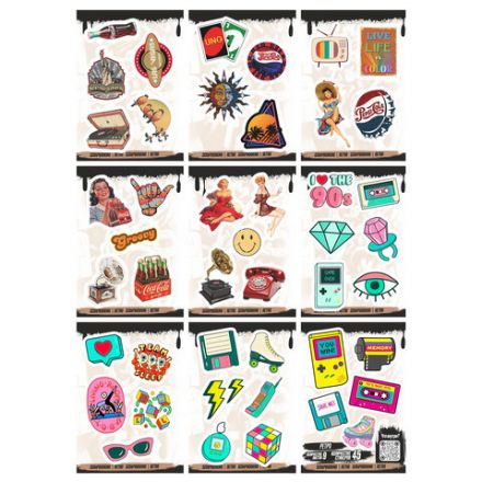 Наклейки виниловые, 45-78 шт., 9 листов, А6, "ЯРКИЕ ДИЗАЙНЫ", АССОРТИ, NALEPKING Наклейки виниловые, 45-78 шт., 9 листов, А6, "ЯРКИЕ ДИЗАЙНЫ", АССОРТИ, NALEPKING