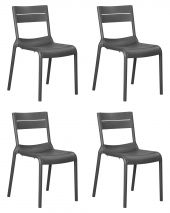 Набор 4 шт Стул обеденный DOBRIN TIM, темно-серый (GR-04)