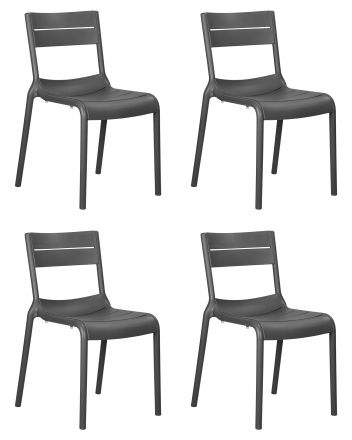 Набор 4 шт Стул обеденный DOBRIN TIM, темно-серый (GR-04)