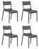 Набор 4 шт Стул обеденный DOBRIN TIM, темно-серый (GR-04)
