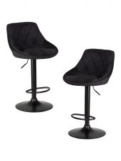 Набор 2 шт Стул барный DOBRIN LOGAN BLACK, черный велюр (MJ9-101)