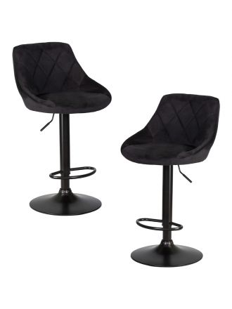 Набор 2 шт Стул барный DOBRIN LOGAN BLACK, черный велюр (MJ9-101)