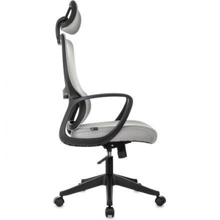 Кресло VB_Бюрократ Wise серый сетка/ткань с подголов Кресло VB_Бюрократ Wise серый сетка/ткань с подголов