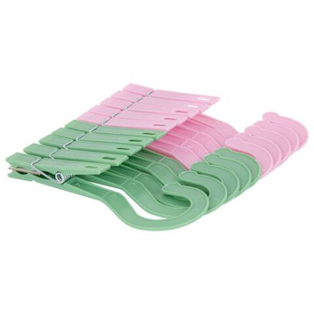 Прищепки бельевые с крючком 13 см, КОМПЛЕКТ 10 штук, пластик, ассорти, PRIMILA (ПРИМИЛА) EXTRA, 700519