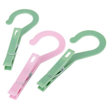 Прищепки бельевые с крючком 13 см, КОМПЛЕКТ 10 штук, пластик, ассорти, PRIMILA (ПРИМИЛА) EXTRA, 700519