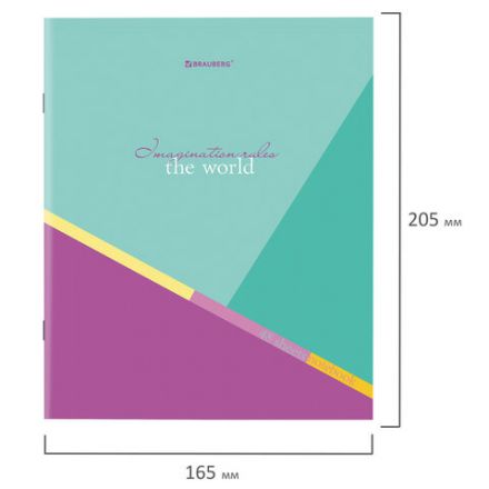 Тетрадь А5 48 л. BRAUBERG скоба, клетка, обложка картон, "Multicolor" (микс в спайке), 404361
