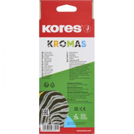Карандаши цветные 12цв 3-гран Kores Kromas 93391