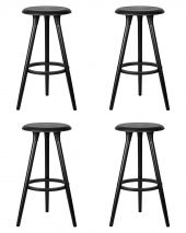 Набор 4 шт Стул барный DOBRIN ROYCE BLACK, чёрный (B-03)