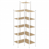 Loft Угловой внутренний стеллаж наборный VR.L-46 Тиквуд светлый/Белый металл 862*862*2280