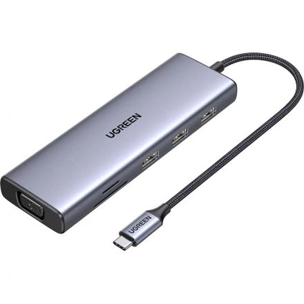 Разветвитель USB UGREEN CM498 (15600) USB-C to 3xUSB-A TF SD VGA RJ45 HDMI Разветвитель USB UGREEN CM498 (15600) USB-C to 3xUSB-A TF SD VGA RJ45 HDMI
