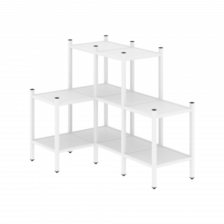 Loft Угловой внутренний стеллаж наборный VR.L-37 Белый бриллиант/Белый металл 862*1278*1047