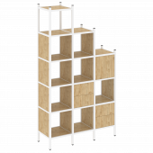 Loft Прямой стеллаж наборный VR.L-21 Тиквуд светлый/Белый металл 1278*446*2280