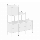 Loft Прямой стеллаж наборный VR.L-12 Белый бриллиант/Белый металл 1278*446*1458 Loft Прямой стеллаж наборный VR.L-12 Белый бриллиант/Белый металл 1278*446*1458