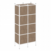 Loft Прямой стеллаж наборный VR.L-04 Дуб аризона/Белый металл 862*446*1869 Loft Прямой стеллаж наборный VR.L-04 Дуб аризона/Белый металл 862*446*1869