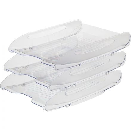 Лоток для бумаг Attache Элегант прозрачный 340х255х63