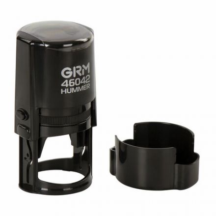 Оснастка для печатей, оттиск D=42 мм, синий, GRM 46042 Hummer, корпус черный, крышка, подушка, 121500200 Оснастка для печатей, оттиск D=42 мм, синий, GRM 46042 Hummer, корпус черный, крышка, подушка, 121500200