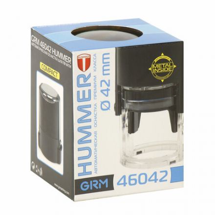 Оснастка для печатей, оттиск D=42 мм, синий, GRM 46042 Hummer, корпус черный, крышка, подушка, 121500200 Оснастка для печатей, оттиск D=42 мм, синий, GRM 46042 Hummer, корпус черный, крышка, подушка, 121500200