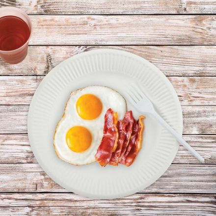 Тарелка одноразовая бумажная 230 мм, КОМПЛЕКТ 100 шт., БЮДЖЕТ, белая мелованная, LAIMA, 608084