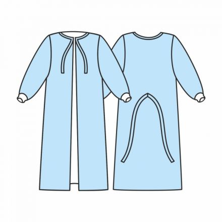 Халат хирург. н/с,рук.манжет, дл.140 см,пл.42,р.48-54,голуб, 2шт./уп,5053/2