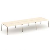 Estetica Рабочая станция на 6 мест ES.D.RS-6.4-VK Сатин/Латте металл 4740*1500*750