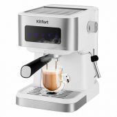 Кофеварка рожковая KITFORT КТ-7139, 1050 Вт, объем 1,5 л, 15 бар, ручной капучинатор, белая