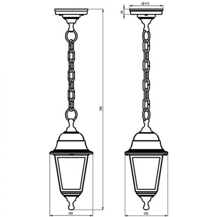 Светильник уличный НСУ 04-60-001 У1 Адель, бронза/стекло, 60Вт, IP44