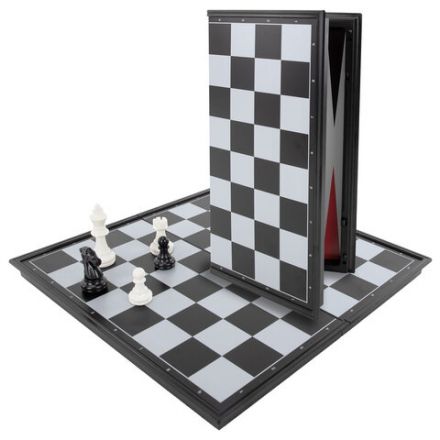 Шахматы, шашки, нарды магнитные "3 в 1" ХИТ, доска 25х25 см, ЗОЛОТАЯ СКАЗКА, 665763