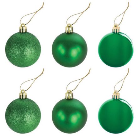 Шары ёлочные 6 шт., 6 см, "Trio", пластик, ЗЕЛЕНЫЕ (глянец, матовый, глиттер), ЗОЛОТАЯ СКАЗКА, 591127