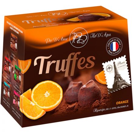 Конфеты ПоД'АрИ трюфели c апельсиновой цедрой, 160г Конфеты ПоД'АрИ трюфели c апельсиновой цедрой, 160г