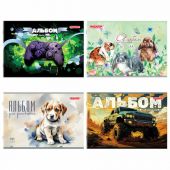 Альбом для рисования А4, 20 листов, скоба, обложка офсет, ПИФАГОР, 203х288 мм, "МИКС-2", 107103