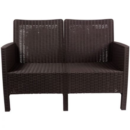Диван TDT_двухместный садовый коричневый под ротанг