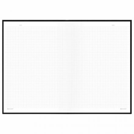 Блокнот БОЛЬШОЙ ФОРМАТ 200х290 мм, А4, 80 л., твердый, клетка, BRAUBERG "Minimal", черный, 116432