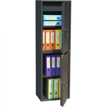 Шкаф для бумаг металлический Комус Мебель Cobalt TSL-150/2M, 340х460х1500мм